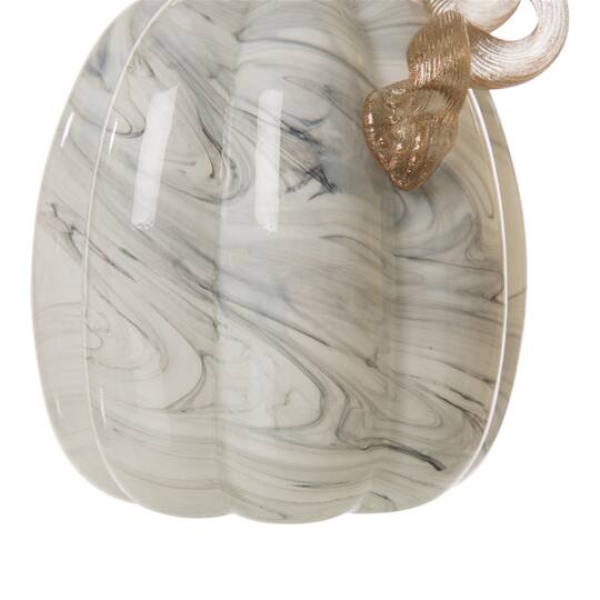 Glitzhome® Marble Tall Marble Glass Pumpkin, Gray